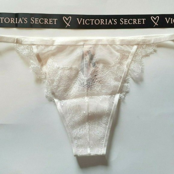 Victorias Secret Floral Motif BEAD White ITSY Mesh - Picture 5 of 9